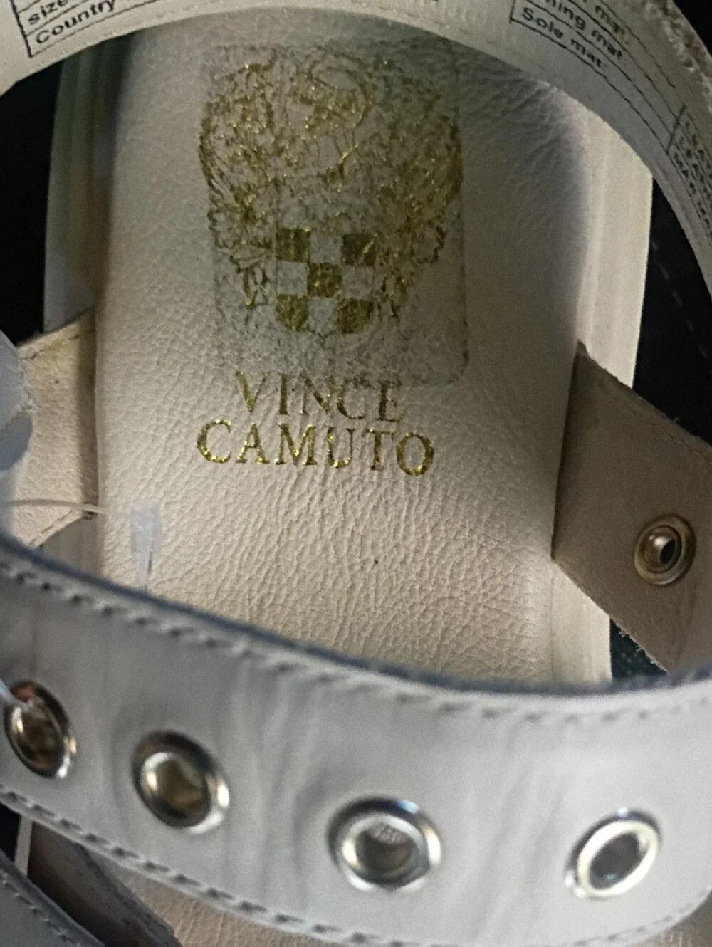 Vince Camuto White Stud-Accent Kids Buckle Sandals